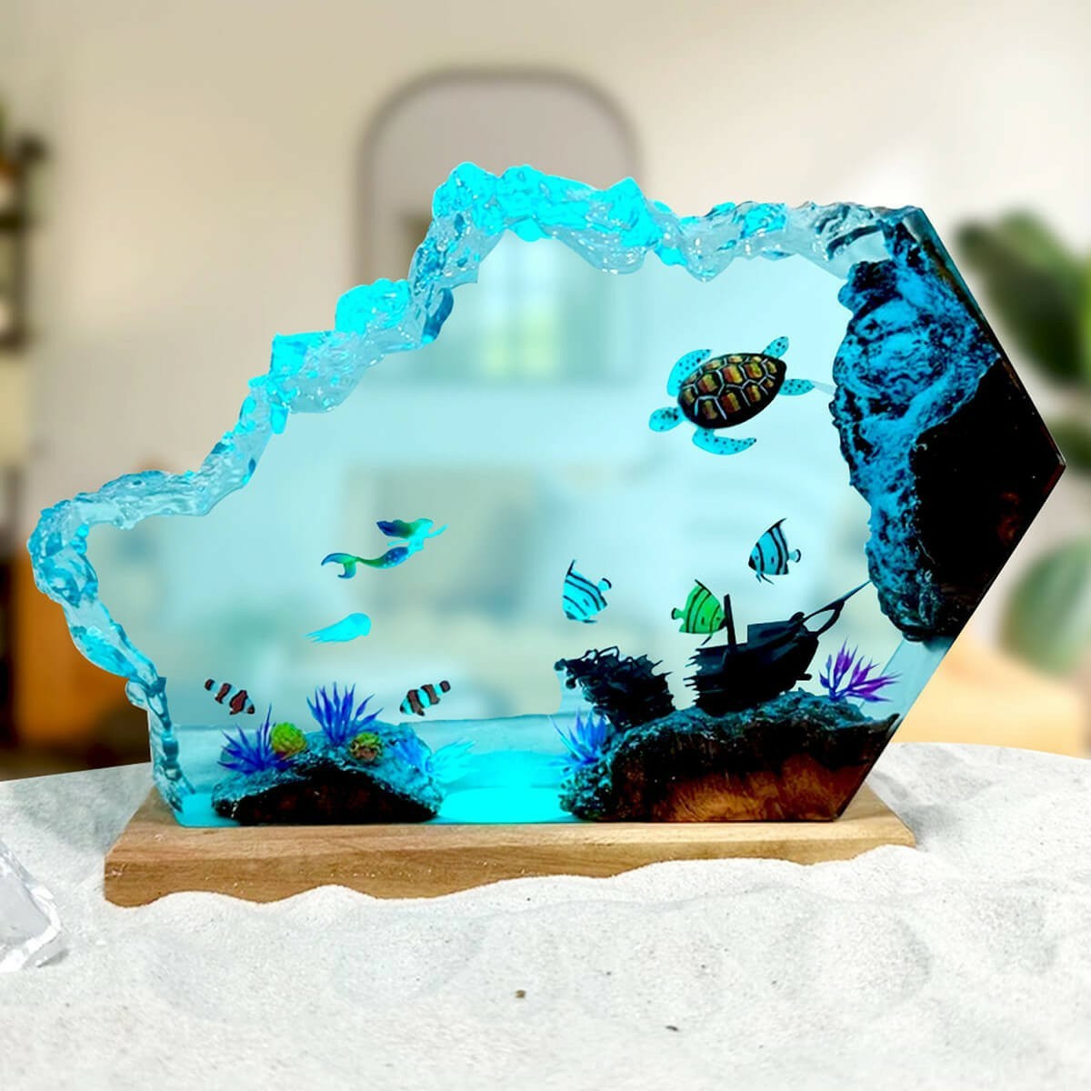 HOT SALE❗❗Mermaid and Turtle Resin Night Light